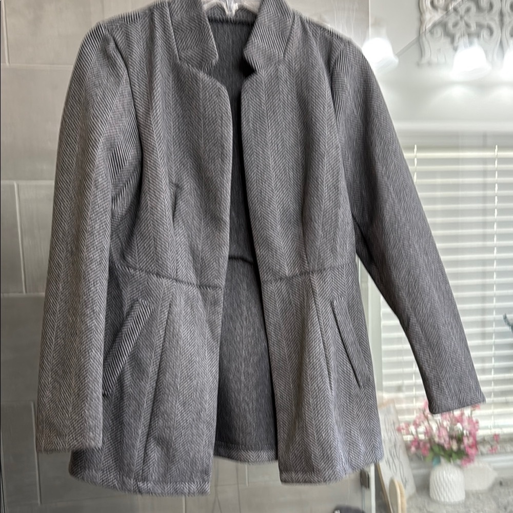 Women's Gray Herringbone Coat